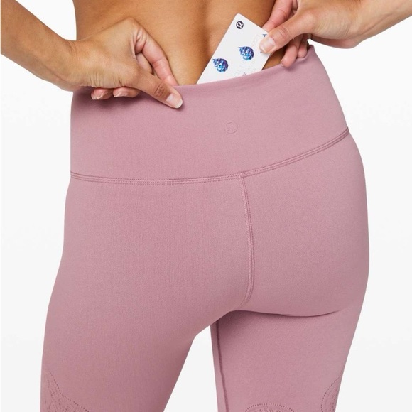 Lululemon mauve pink zen expression reveal crop legging - Picture 11 of 14
